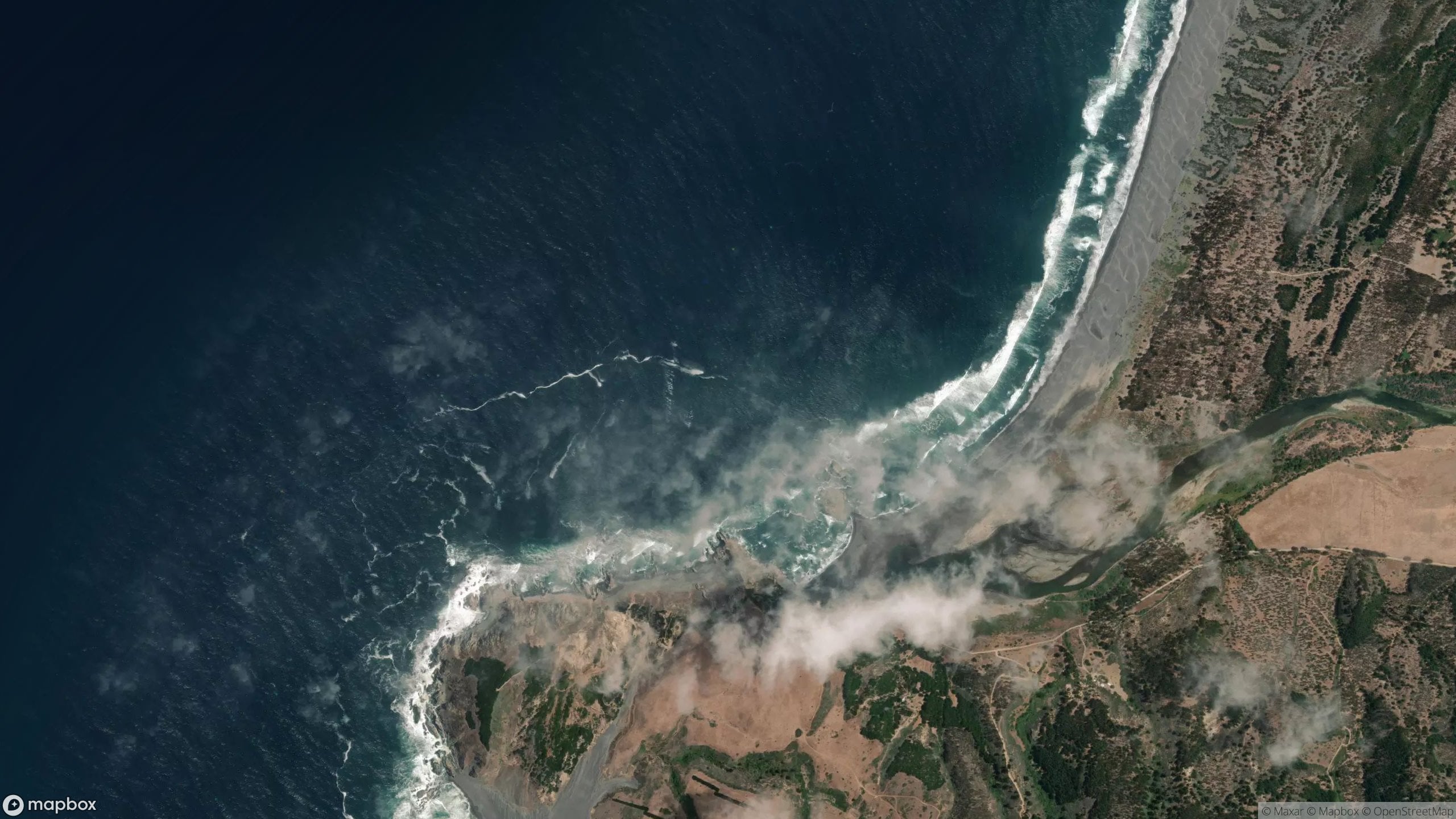Surf scene from Central Chile, Chile.