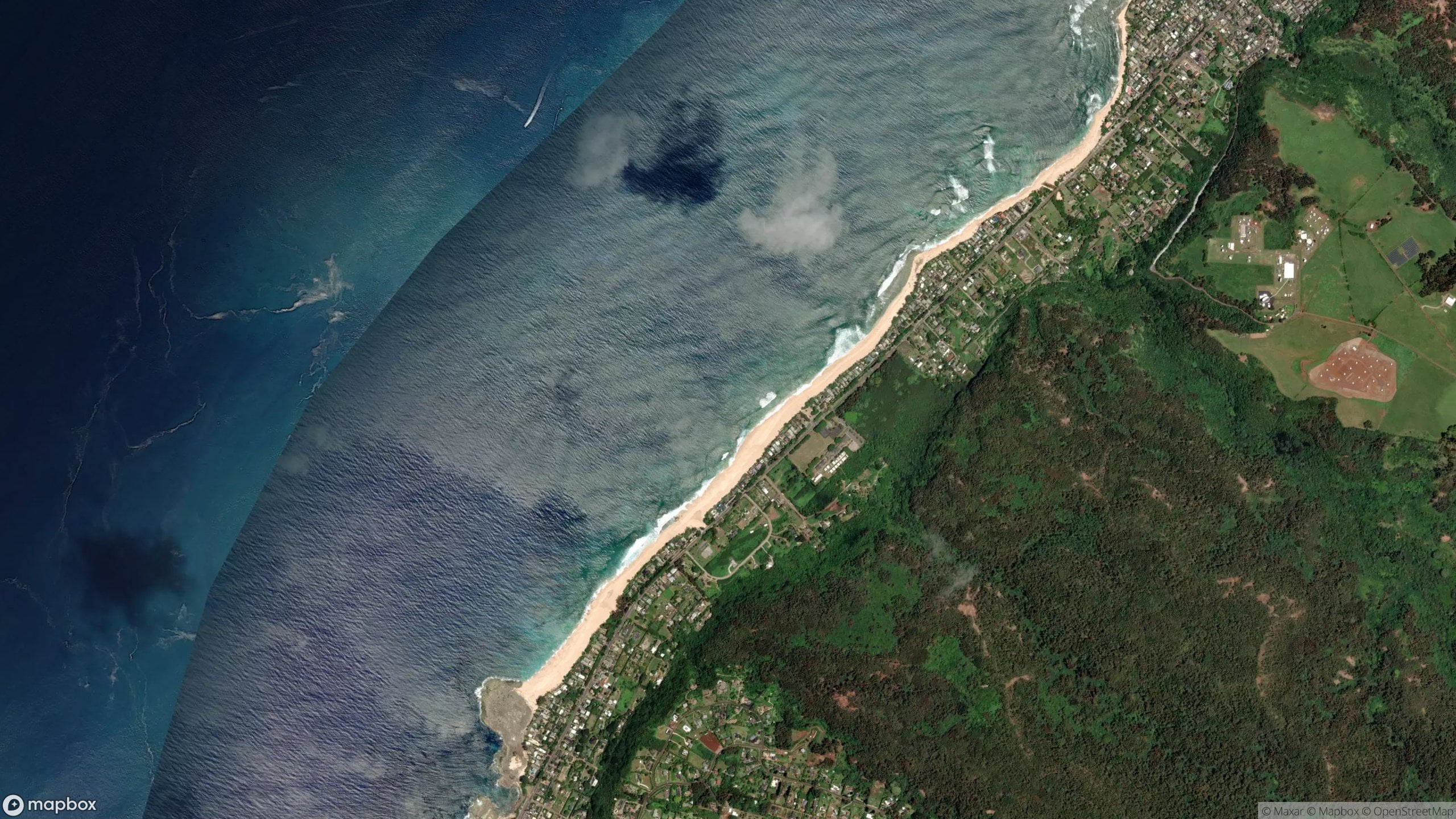 Surf scene from Hawaii, United States.