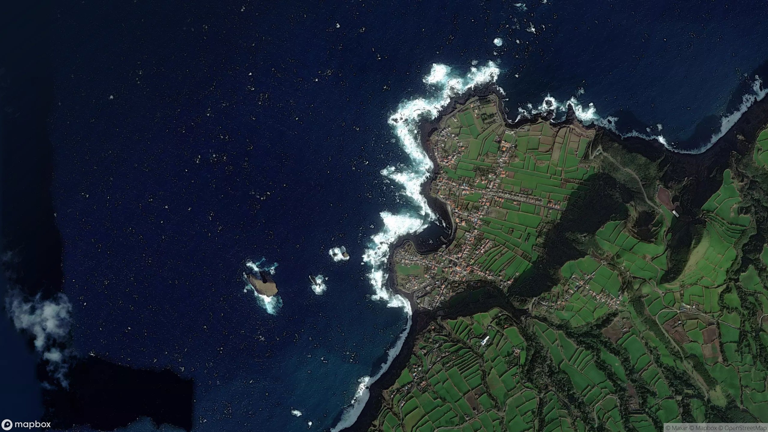 Surf scene from Sao Miguel North, Portugal.