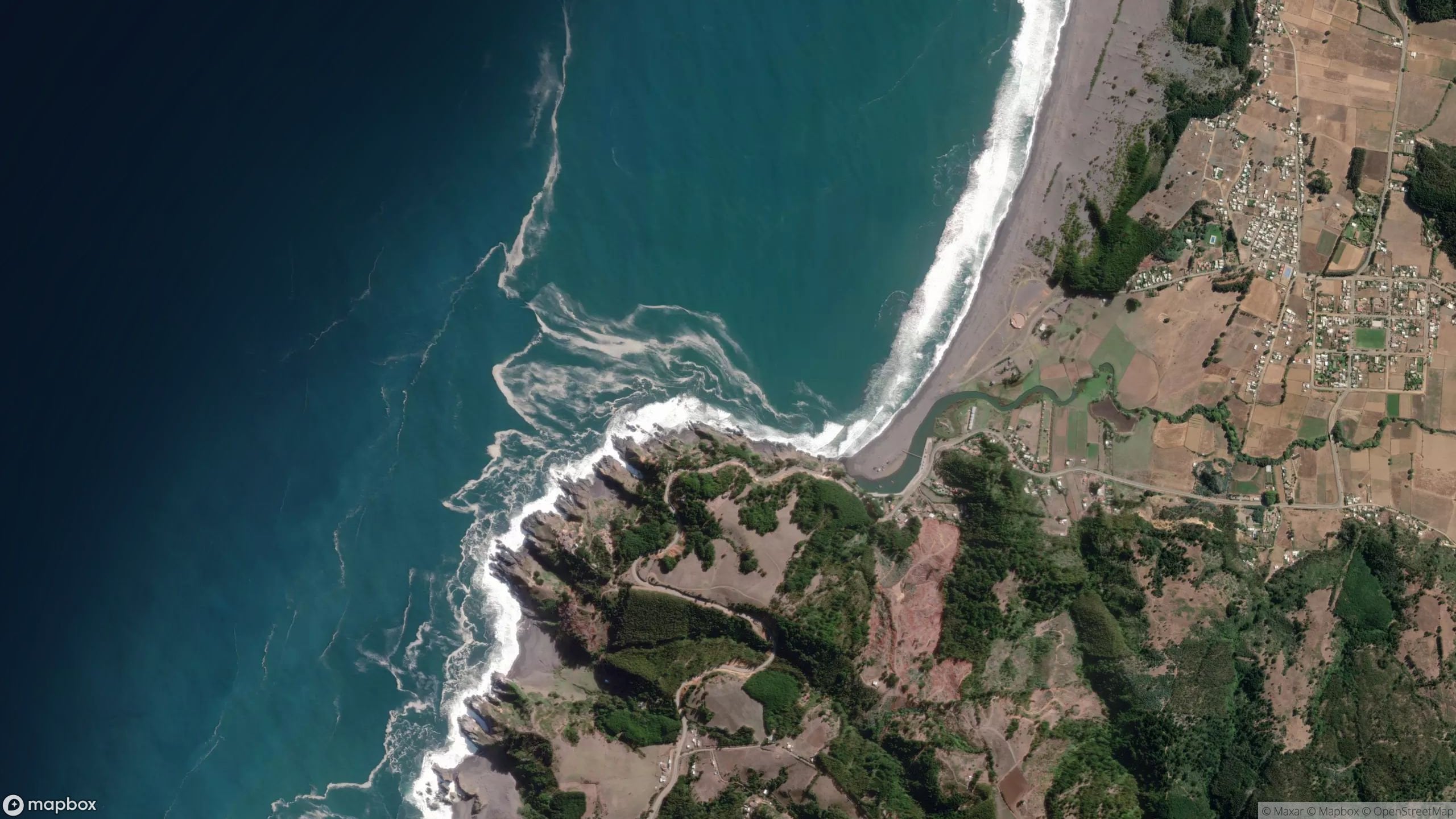 Surf scene from Southern Chile, Chile.