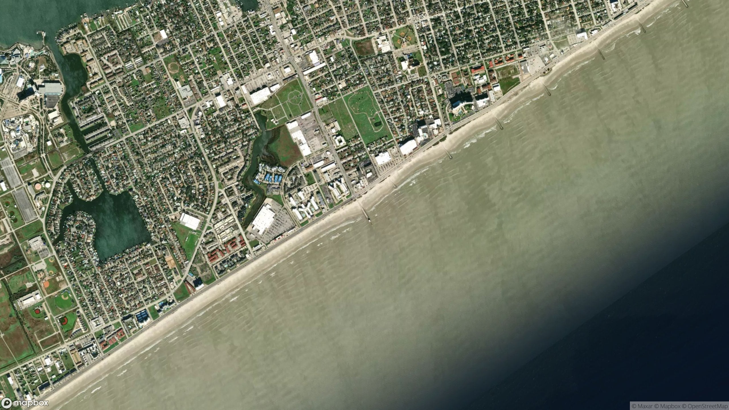 Surf scene from Texas, United States.
