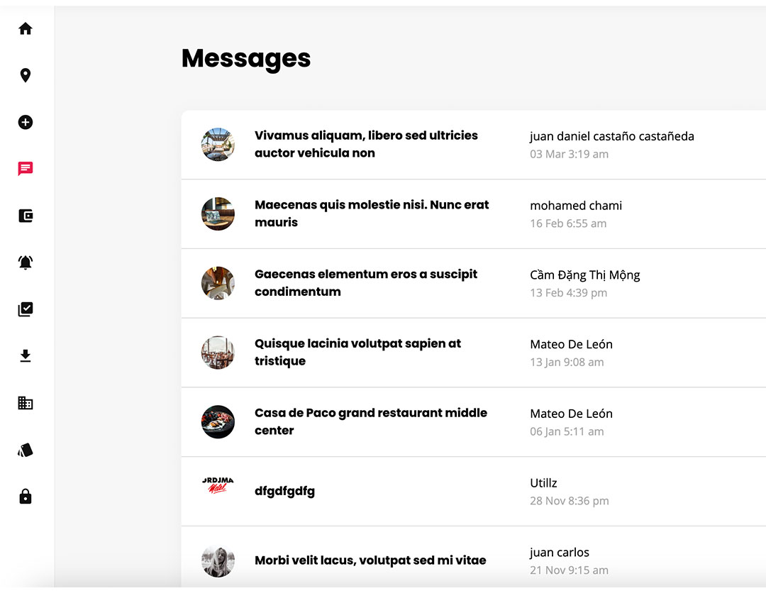 Screenshot of Surftrips messages